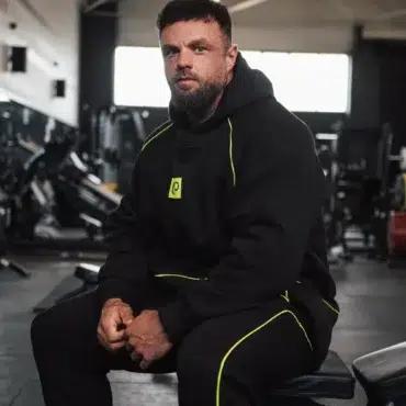 Hoodie - Black with Lime Piping - Obrázek 7