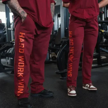 Joggers - HARD WORK WINS Deep Red