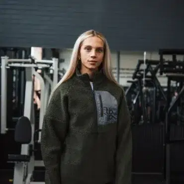 Alternativní pohled na Sherpa Fleece - Taupe with Patch Detail