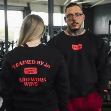 Sweater - Hard Work Wins Sweater in Black and Red