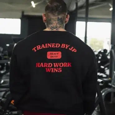 Sweater - Hard Work Wins Sweater in Black and Red - Obrázek 3