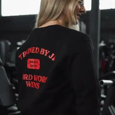 Sweater - Hard Work Wins Sweater in Black and Red - Obrázek 6