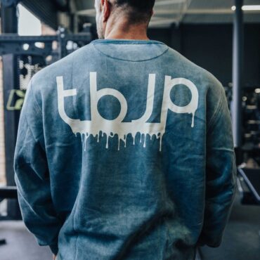 tbJP Drip Logo Sweater in Blue Green with Cream Logo - UTILITY01 - Obrázek 4
