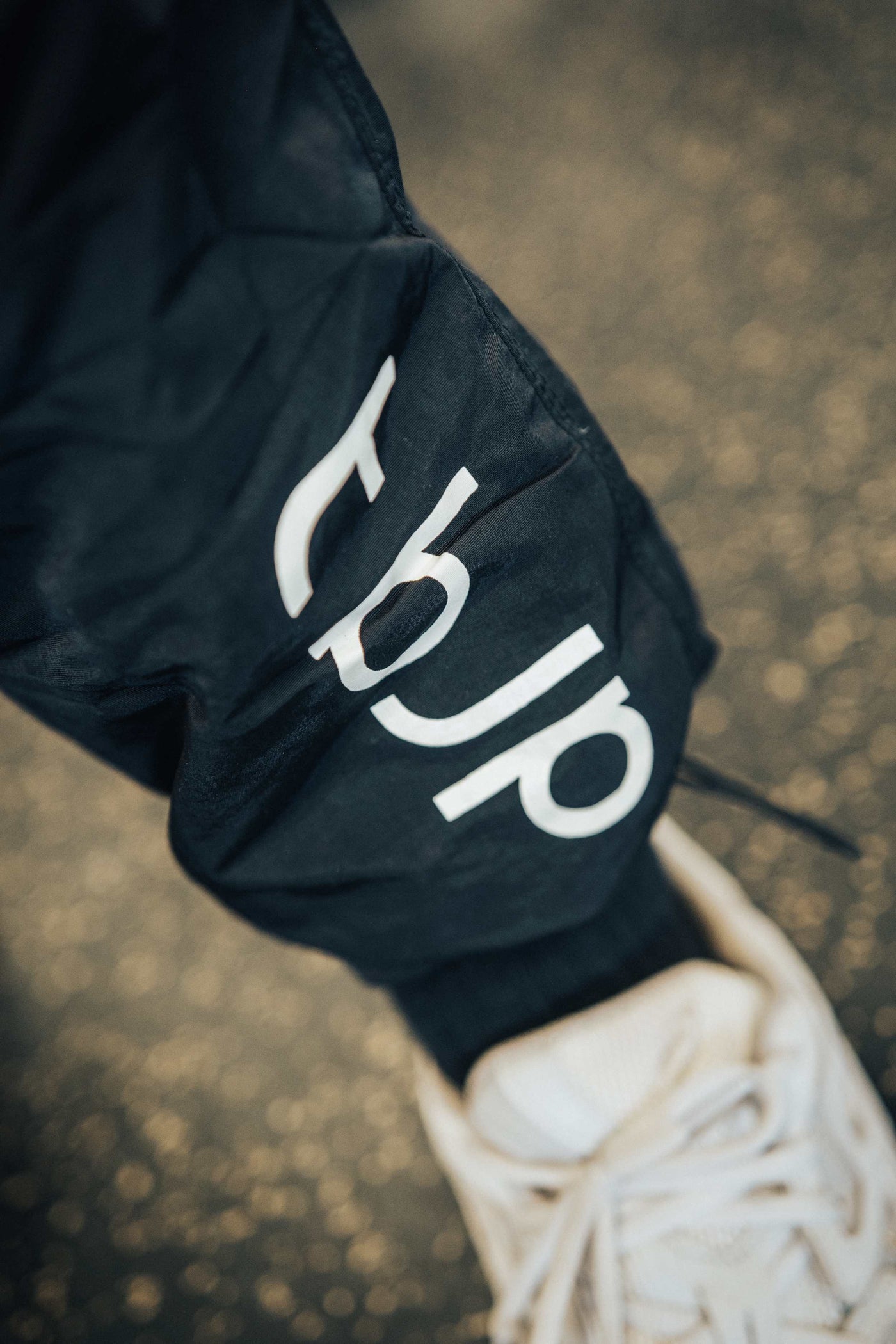 Tapered Joggers with Drawstring cord cuffs in Black - UTILITY01